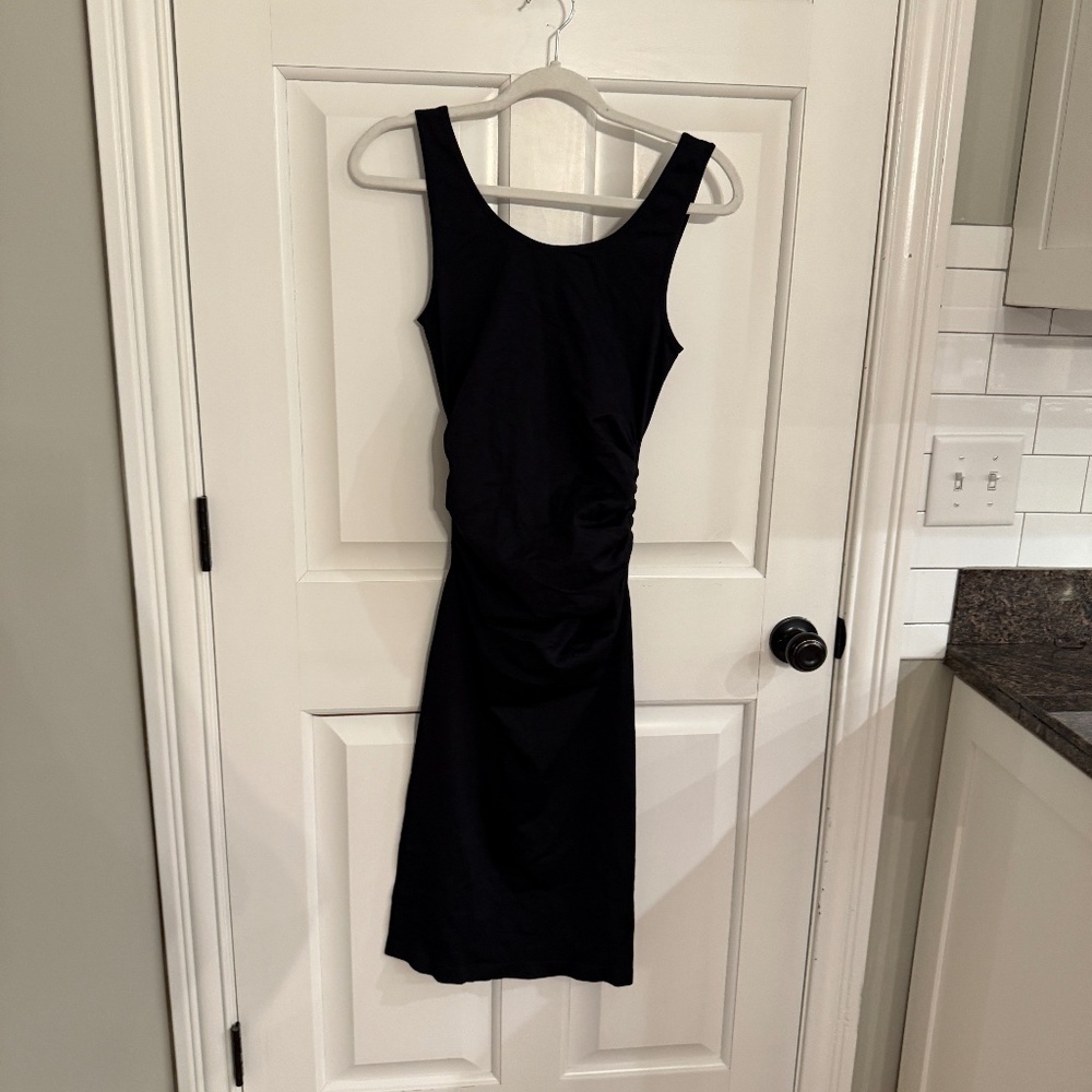 New! Mindd Black ruched tank Dress 31699